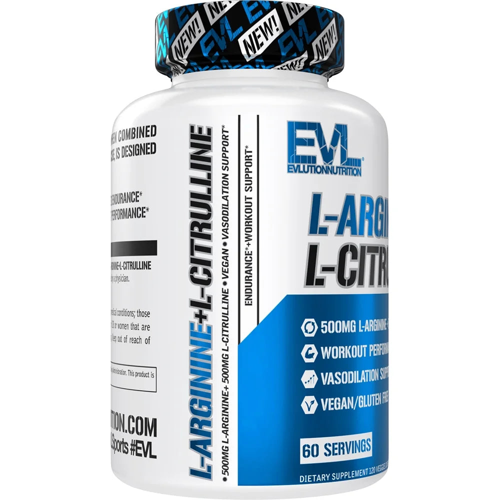 L-Arginine + L-Citrulline - Endurance + Workout Performance Supplement 