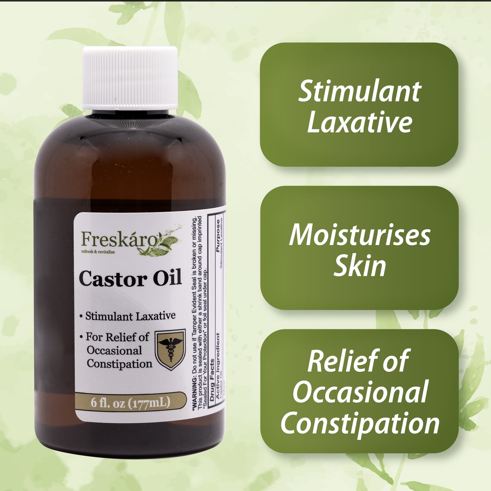 Castor Oil 100% Pure Boost Hair Growth , Immune System Booster, Oral Solution 6Fl Oz