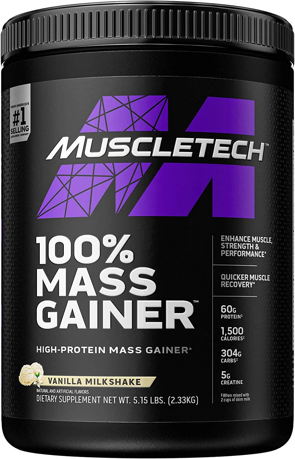 Pro Series Mass Gainer, Vanilla, 60G Protein, 5Lb, 80Oz