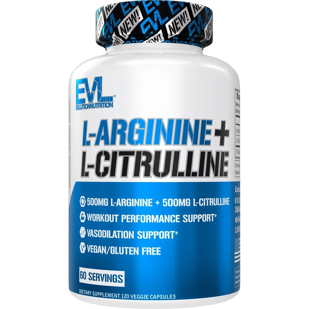 L-Arginine + L-Citrulline - Endurance + Workout Performance Supplement 