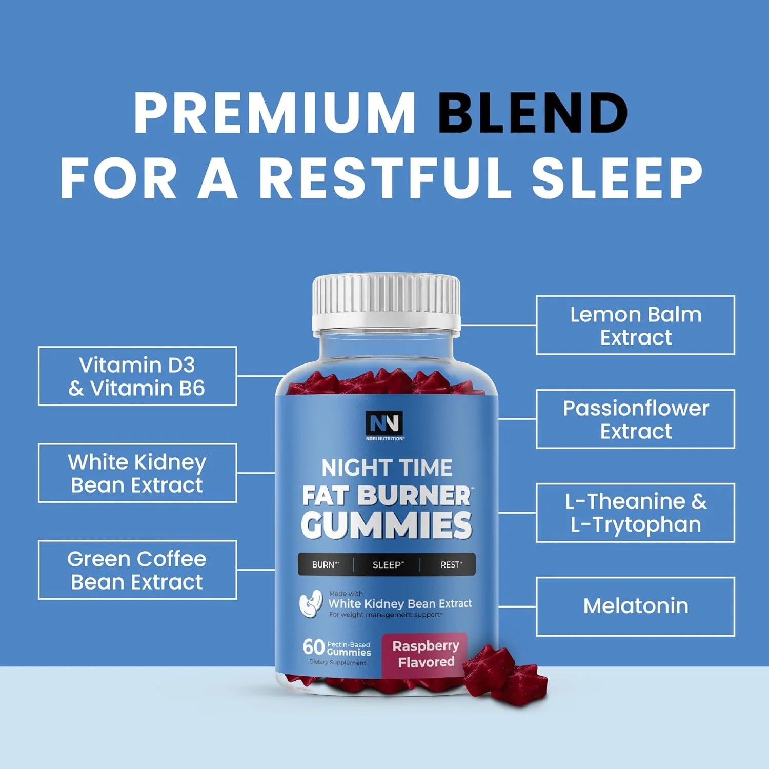 Night Time Fat Burner Gummies – Weight Loss & Sleep Support Supplement