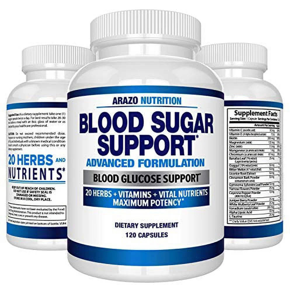 Blood Sugar Support Supplement - 20 Herbs & Multivitamin for Blood Sugar Control with Alpha Lipoic Acid & Cinnamon - 120 Pills 