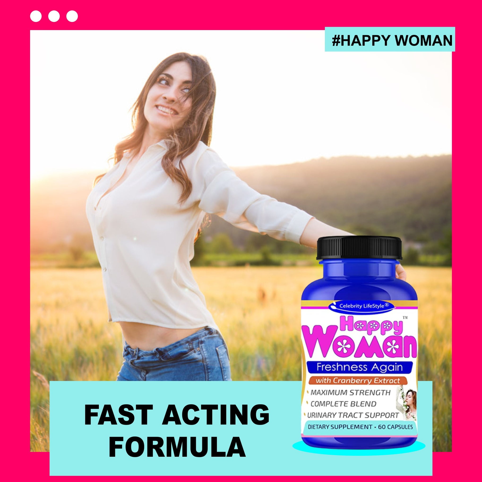 Happy Woman Probiotics for Women, Feminine Odor Support* Female Probiotics 60 Capsules