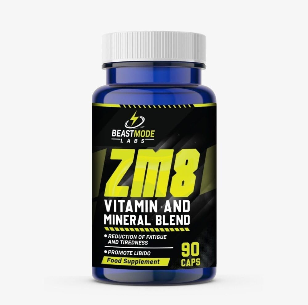 Zm8 beastmode Labs 90 Capsules - Zinc Magnesium Aspartate with Vitamin B6 - Boosts Testosterone, Enhances Muscle Growth, Improves Recovery & Sleep