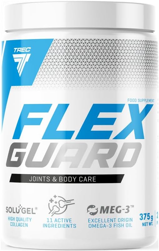 TREC Nutrition Flex Guard - Wildberry - 375g Powder - Complex Dietary Supplement with Collagen, MSM, Glucosamine, Omega-3, and Hyaluronic Acid for Joint Support and Mobility