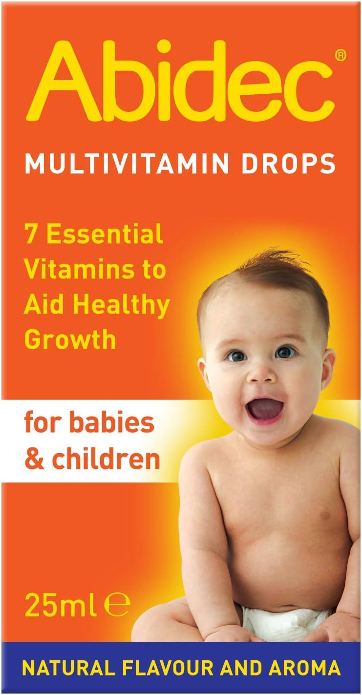 Abidec Kid Baby Multivitamin Drops – Aids Healthy Growth Contains Vitamin D, C and A – Suitable from Birth, Natural flavour and aroma, 25 ml