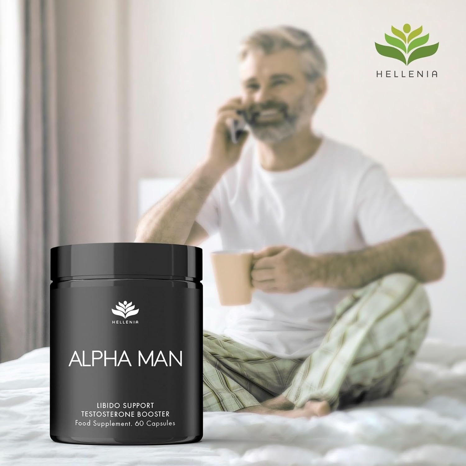 Hellenia Alpha Man - 60 Capsules - Libido Support | Testosterone Booster | UK Manufactured