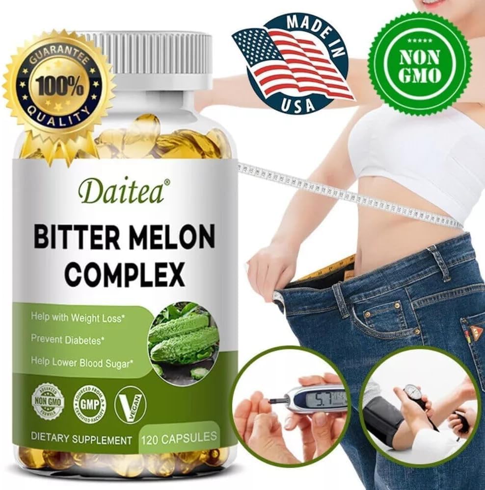 Bitter Melon Extract Capsules 2500mg (120 Vegan Capsules) Blood Sugar & Cholesterol Wellness, Weight Loss