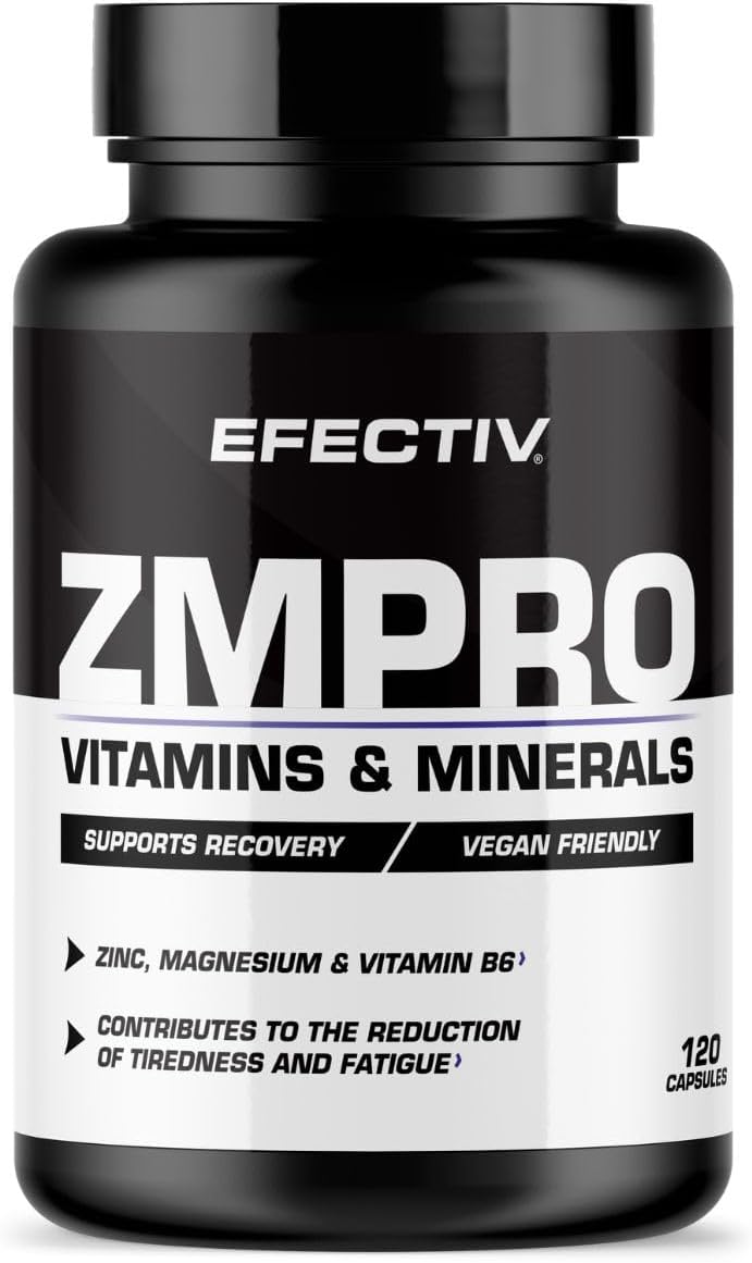 Efectiv Sports ZM PRO | Blend of Zinc, Magnesium and Vitamin B6 | Supports and Maintains Testosterone Levels | Reduces Tiredness and Fatigue | 30 Servings | 120 Capsules