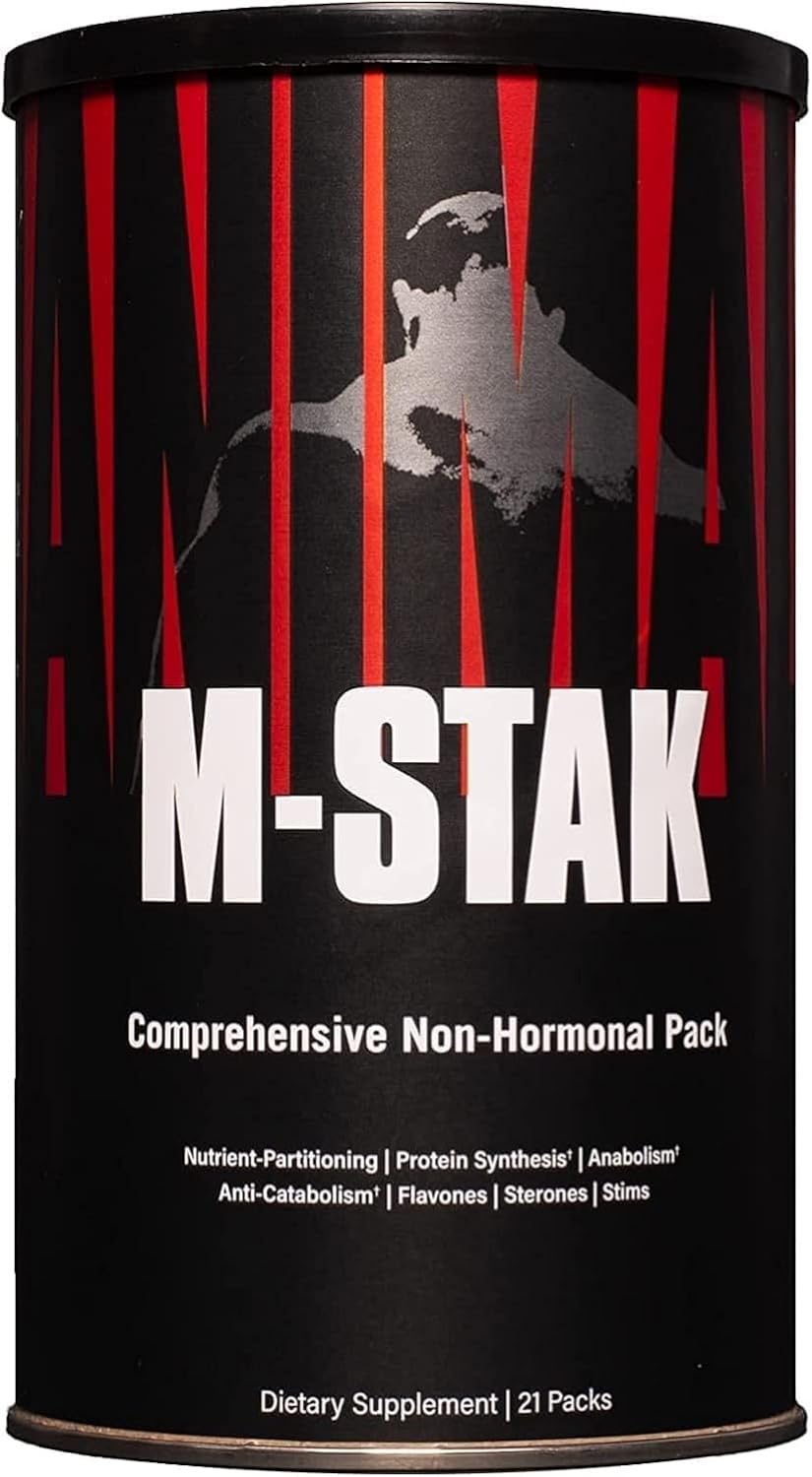 Animal M-Stak - Non-Hormonal Hard Gainers Muscle Building Stack with Energy Complex - 21 Count