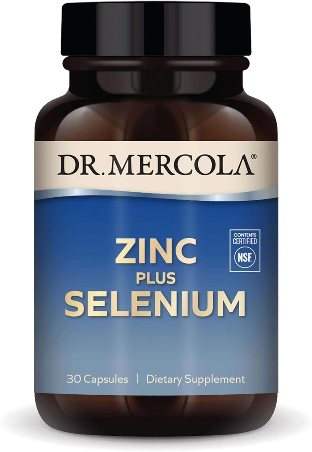 Dr. Mercola Zinc Plus Selenium Dietary Supplement, 30 Servings (30 Capsules), Supports Immune and Overall Health, Non GMO, Soy Free, Gluten Free