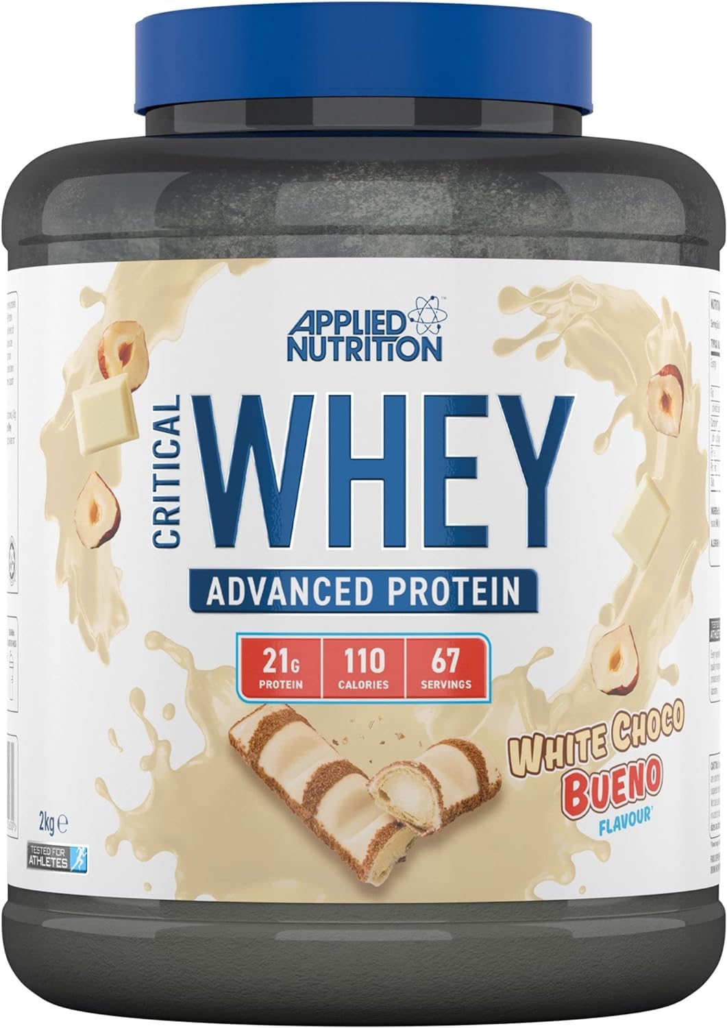 Applied Nutrition Critical Whey Protein Powder 2kg - High Protein Powder, Protein Milkshake, Muscle Building Supplement with BCAAs & Glutamine (2kg - 67 Servings) (Carrot Cake)