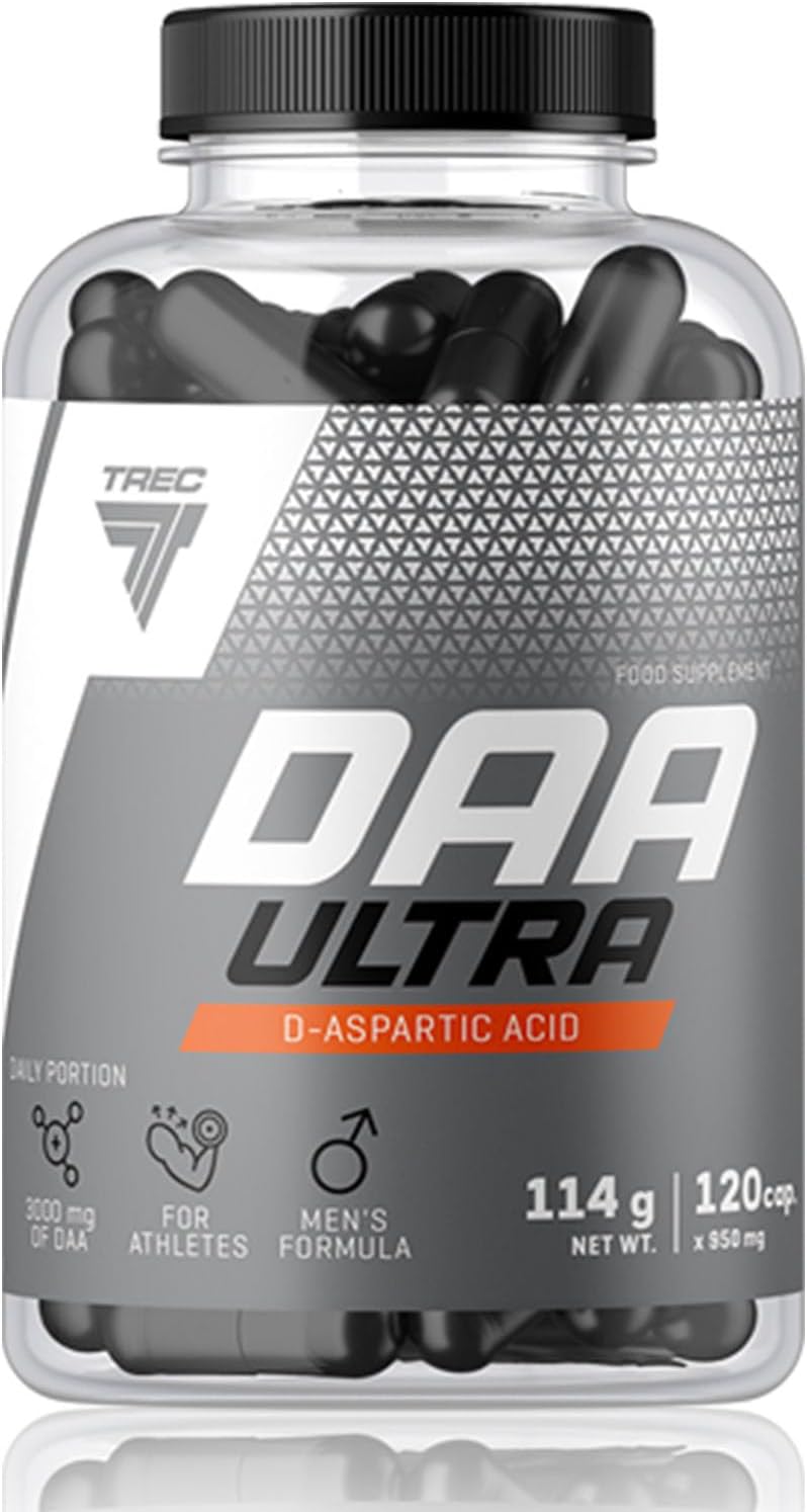 TREC Nutrition DAA Ultra - 120 Capsules - Booster Testosterone Modulator - Fast Increase of Strength and Muscle Fibre Mass