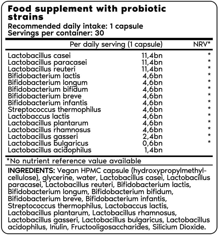 Primal Harvest Probiotics - 30 Capsules for Building Natural intestinal Flora, 15 Dynamic Bacterial strains for intestinal Health; with prebiotics, probiotics and Live Cultures