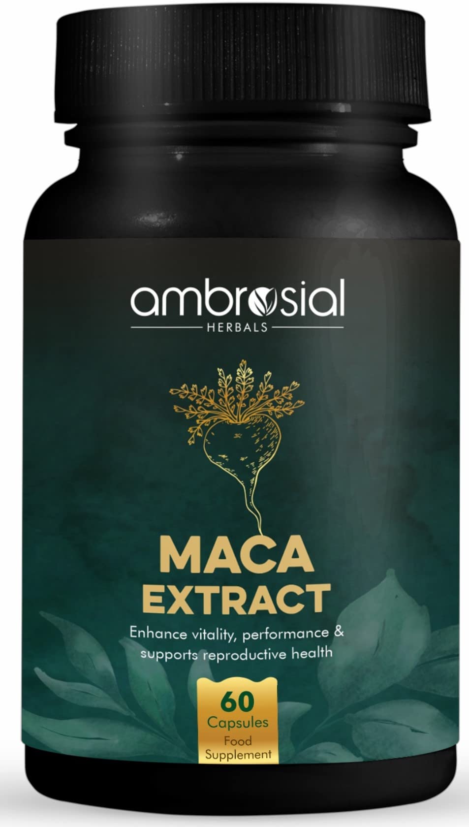 Ambrosial Maca Root Capsules for Women & Men - High Strength 500 Maca mg per Capsule, Supports Stamina & Energy - Natural Maca Root High Strength (Pack of 2-120 Capsules)