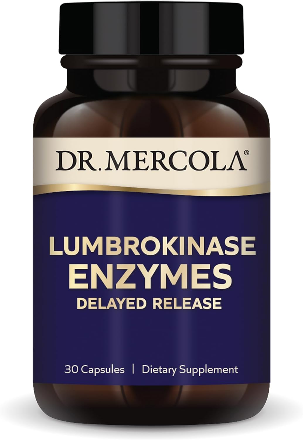 Dr. Mercola Lumbrokinase Enzymes Dietary Supplement, 30 Servings (30 Capsules), Supports Cognitive and Cardiovascular Health, Non GMO, Soy Free, Gluten Free