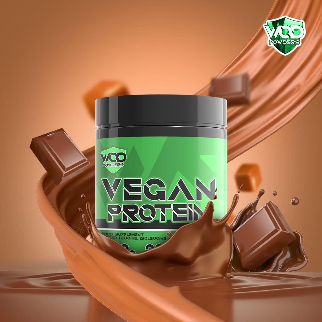 Vegan Protein - Protein Powder Blend - WOD Powders | 3 Plant Based Vegan Protein Powders | High in Fibre, Low Carb, Low Fat, Low Sugar, Dairy-Free - (Chocolate Caramel)