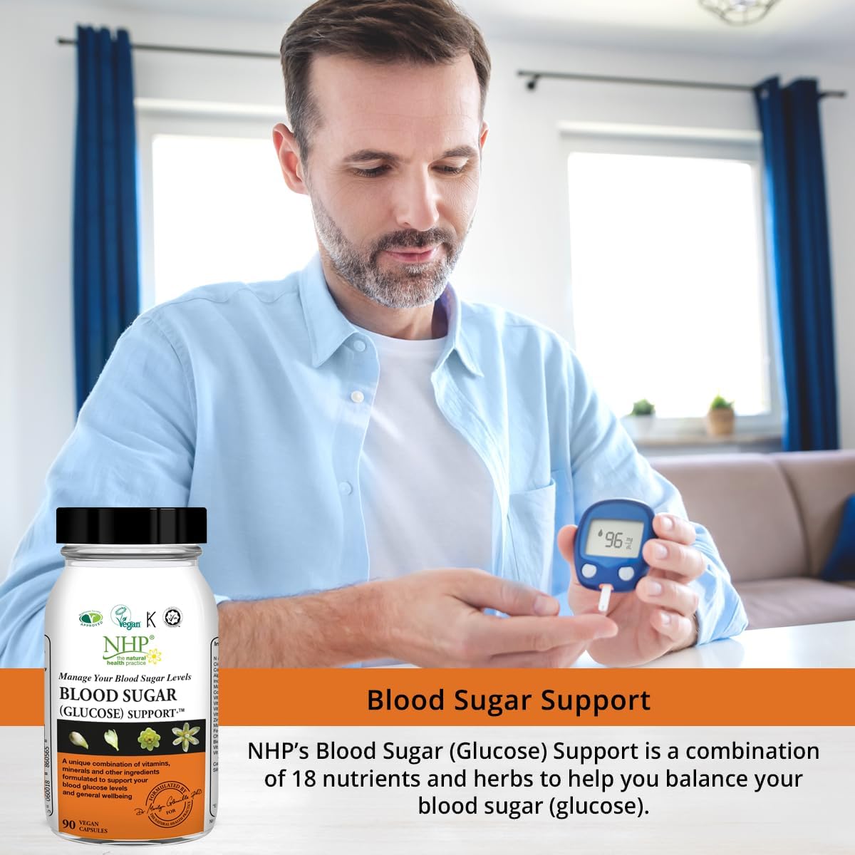 Blood Sugar (Glucose) Support, 18 nutrients and herbs to help you balance your blood sugar