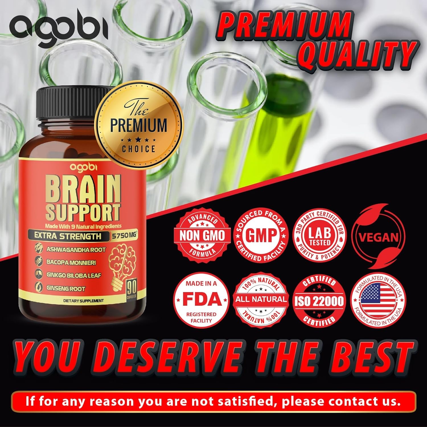 9In1 Brain Support Supplement, Equivalent to 5750Mg of 9 Herbs - Concentrated As