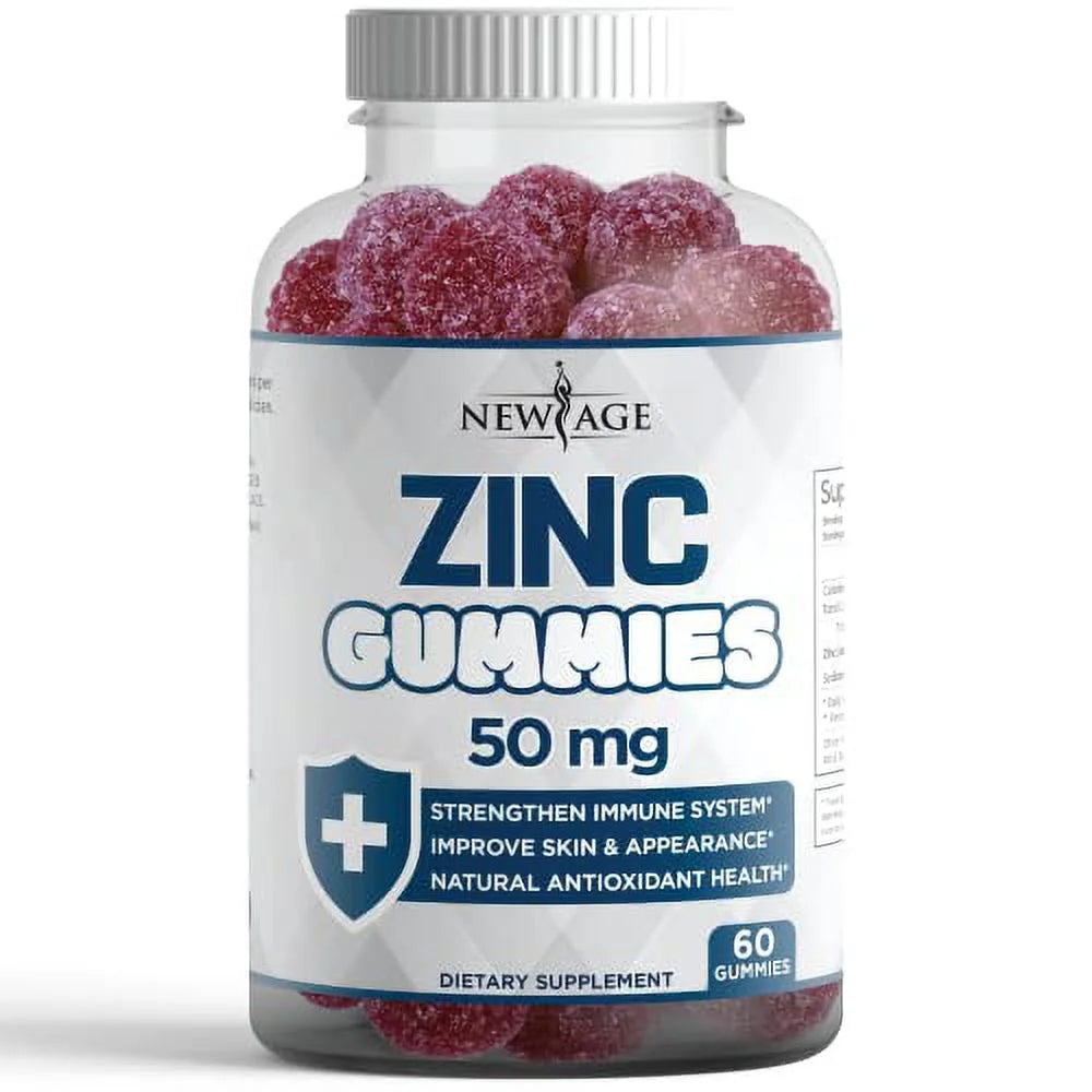 Zinc Gummies - 2 Pack - 50Mg High Immune Booster Zinc Supplement, Immune Defense, Powerful Natural Antioxidant, Non-Gmo 