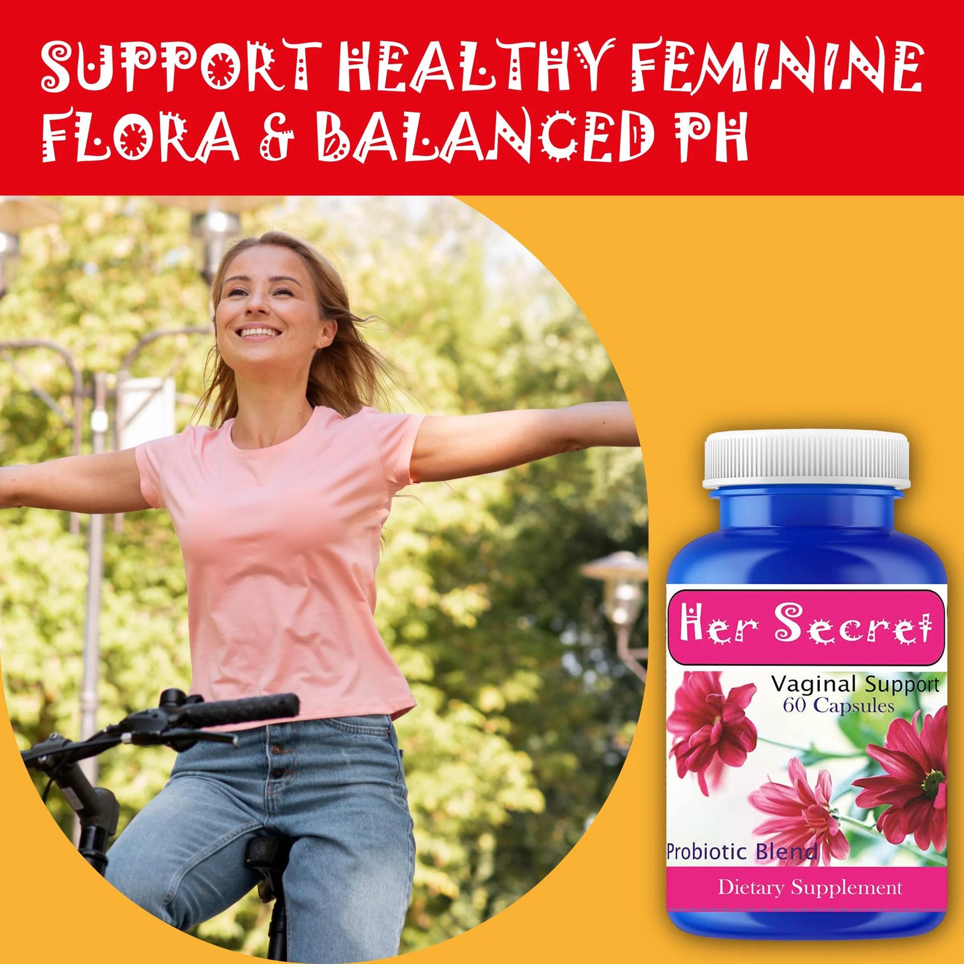 Her Secret Pro-Life Health Probiotics for Women, 5 Billion CFU, Vegan, Pack of 1, 60 Count