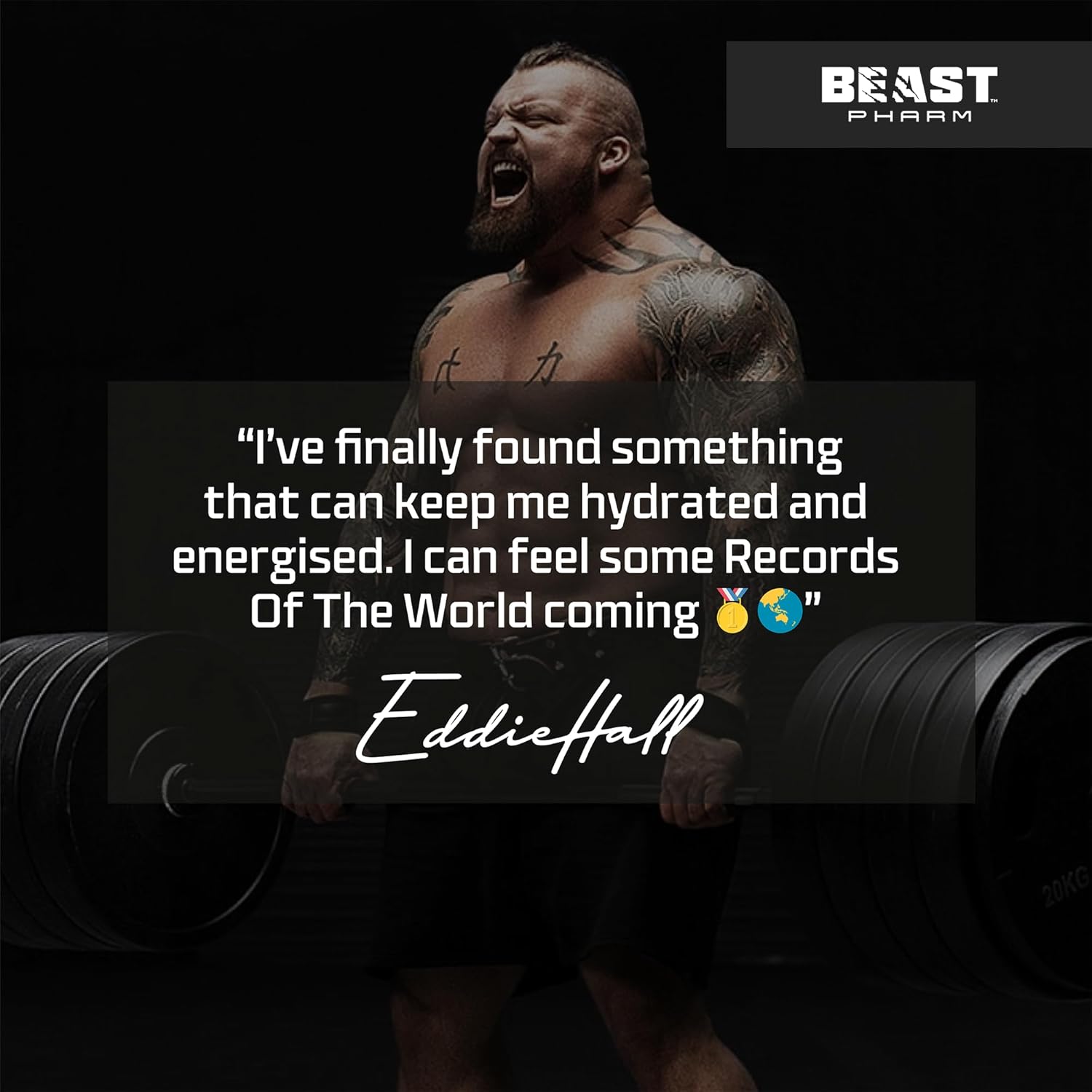 Beast Pharm | Hydration Electrolyte Powder | Eddie Hall's Hydro | 360g/60 Servings | Cranberry