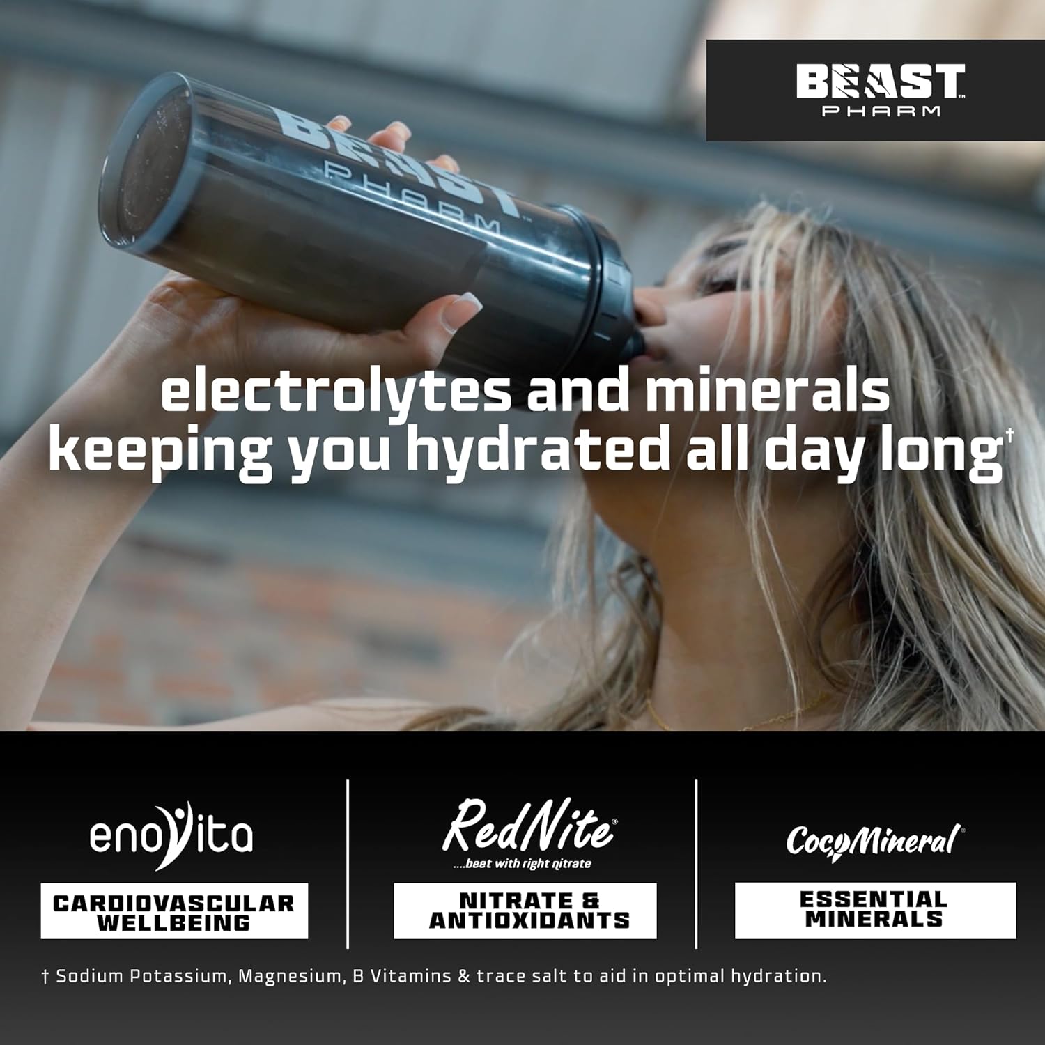 Beast Pharm | Hydration Electrolyte Powder | Eddie Hall's Hydro | 360g/60 Servings | Cranberry