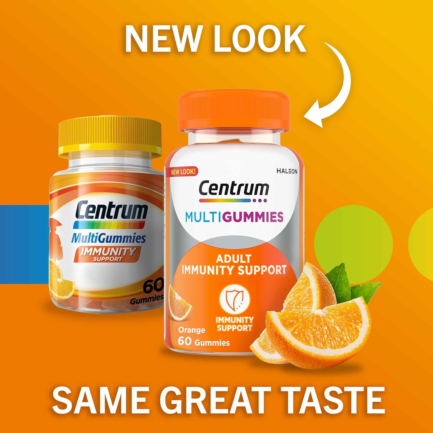 Centrum MultiGummies Immunity Support, Multivitamin Gummies for Men and Women, 60 Gummies, Orange Flavour (Packaging may vary)