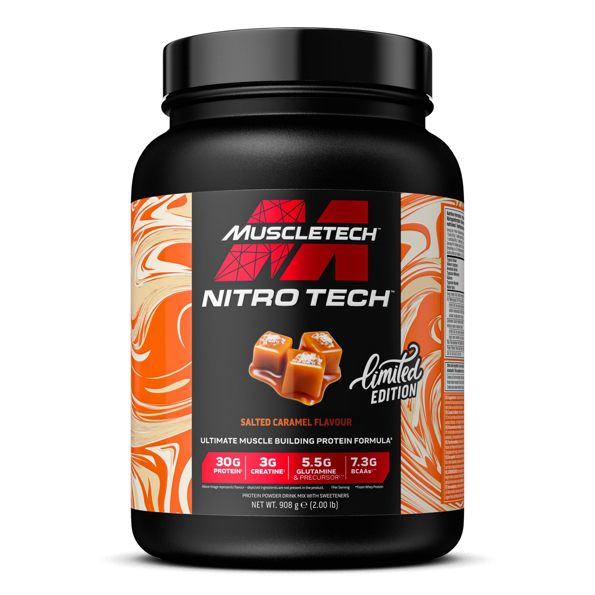 MuscleTech NitroTech Whey Protein Powder, Muscle Maintenance & Growth, Whey Isolate Protein Powder With 3g Creatine, Protein Shake For Men & Women, 6.8g BCAA, 40 Servings, 1.8g, Vanilla Cream