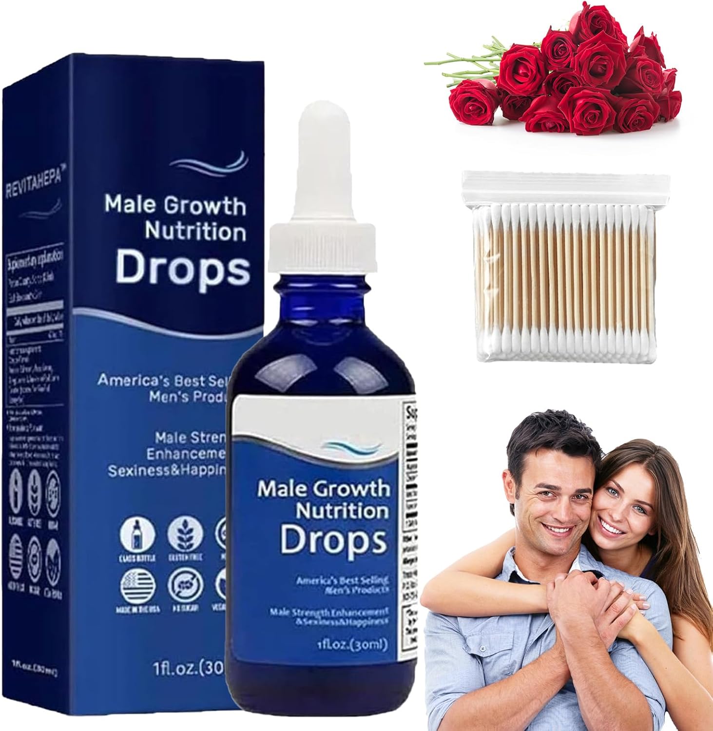 Revitahepa Male Growth Nutrition Drops,revitahepa Male Growth Nutrition Drops Blue,Natural revitahepa Blue Direction Benefit Drops for Men (1pcs)