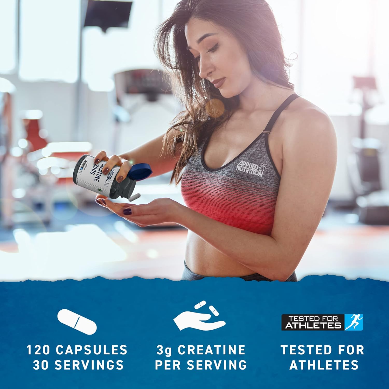 Applied Nutrition Creatine 3000 - Creatine Monohydrate Capsules 3000mg Per Serving, High Strength Supplement, Increases Physical Performance (120 Capsules - 30 Servings) (New)