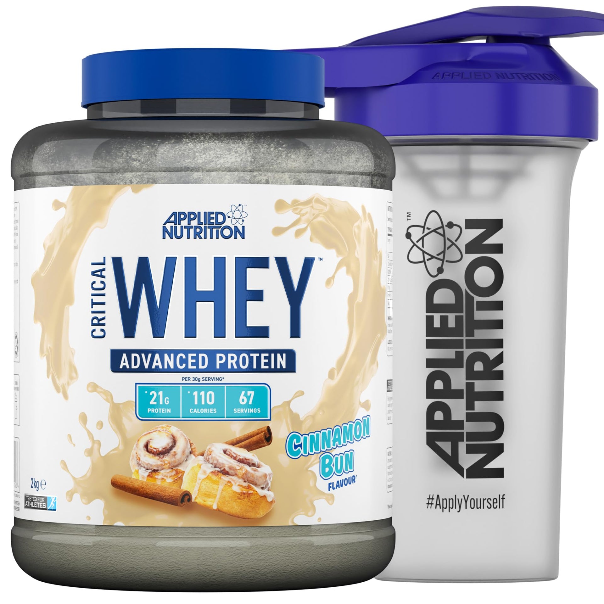 Applied Nutrition Critical Whey Protein Powder 2kg - High Protein Powder, Protein Milkshake, Muscle Building Supplement with BCAAs & Glutamine (2kg - 67 Servings) (Carrot Cake)