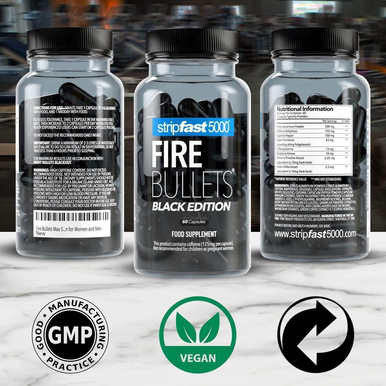 Fire Bullets Max Strength Black Edition for Women and Men