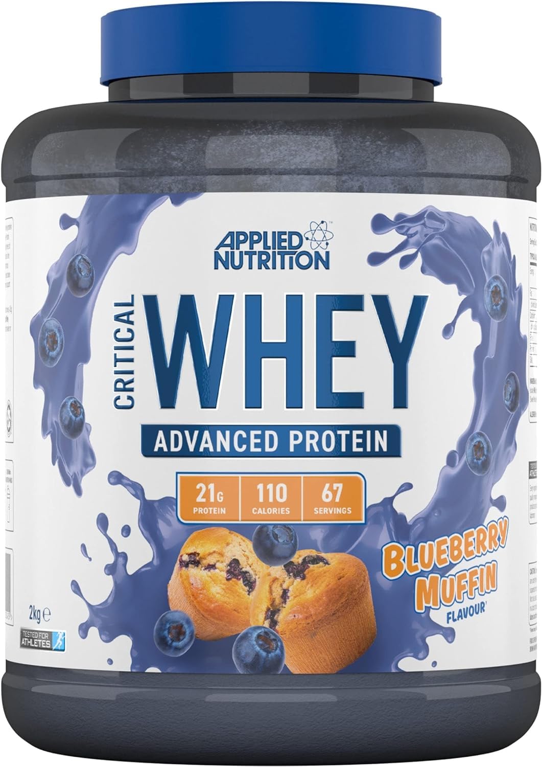 Applied Nutrition Critical Whey Protein Powder 2kg - High Protein Powder, Protein Milkshake, Muscle Building Supplement with BCAAs & Glutamine (2kg - 67 Servings) (Carrot Cake)