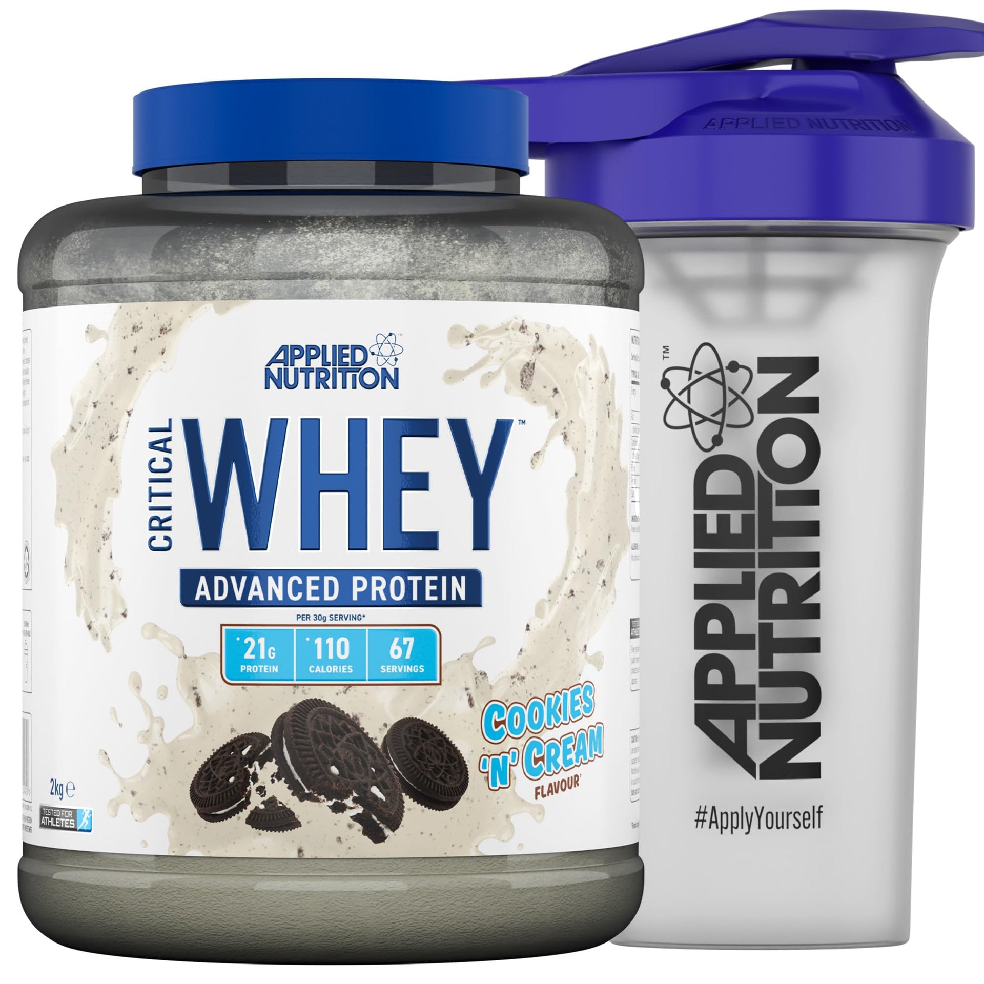 Applied Nutrition Critical Whey Protein Powder 2kg - High Protein Powder, Protein Milkshake, Muscle Building Supplement with BCAAs & Glutamine (2kg - 67 Servings) (Carrot Cake)