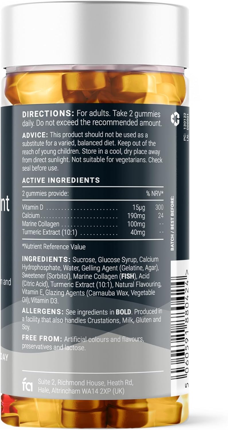 Feel Amazing Bone & Joint Complex Gummies - with Calcium, Vitamin D3 & Marine Collagen - 60 Grapefruit-Flavored Gummies - 30-Day Supply (1)