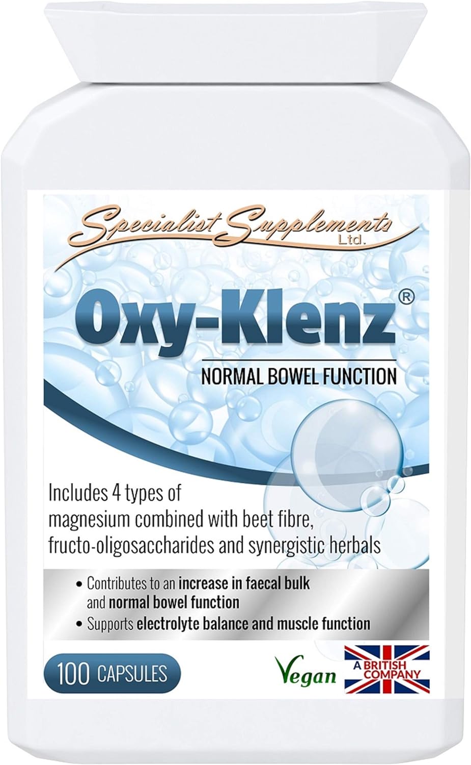 Specialist Supplements Oxy-Klenz Healthy Bowel Function 100 Capsules