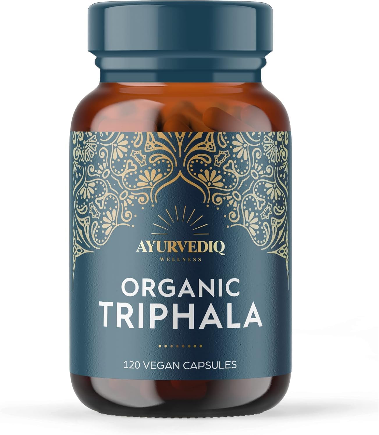 Ayurvediq Wellness Organic Triphala Capsules 120, 500mg – Natural Pure Triphala Powder Organic Capsules for Immunity, Digestion, Wellbeing – Soil Association Certified - Vegan Ayurveda Supplements