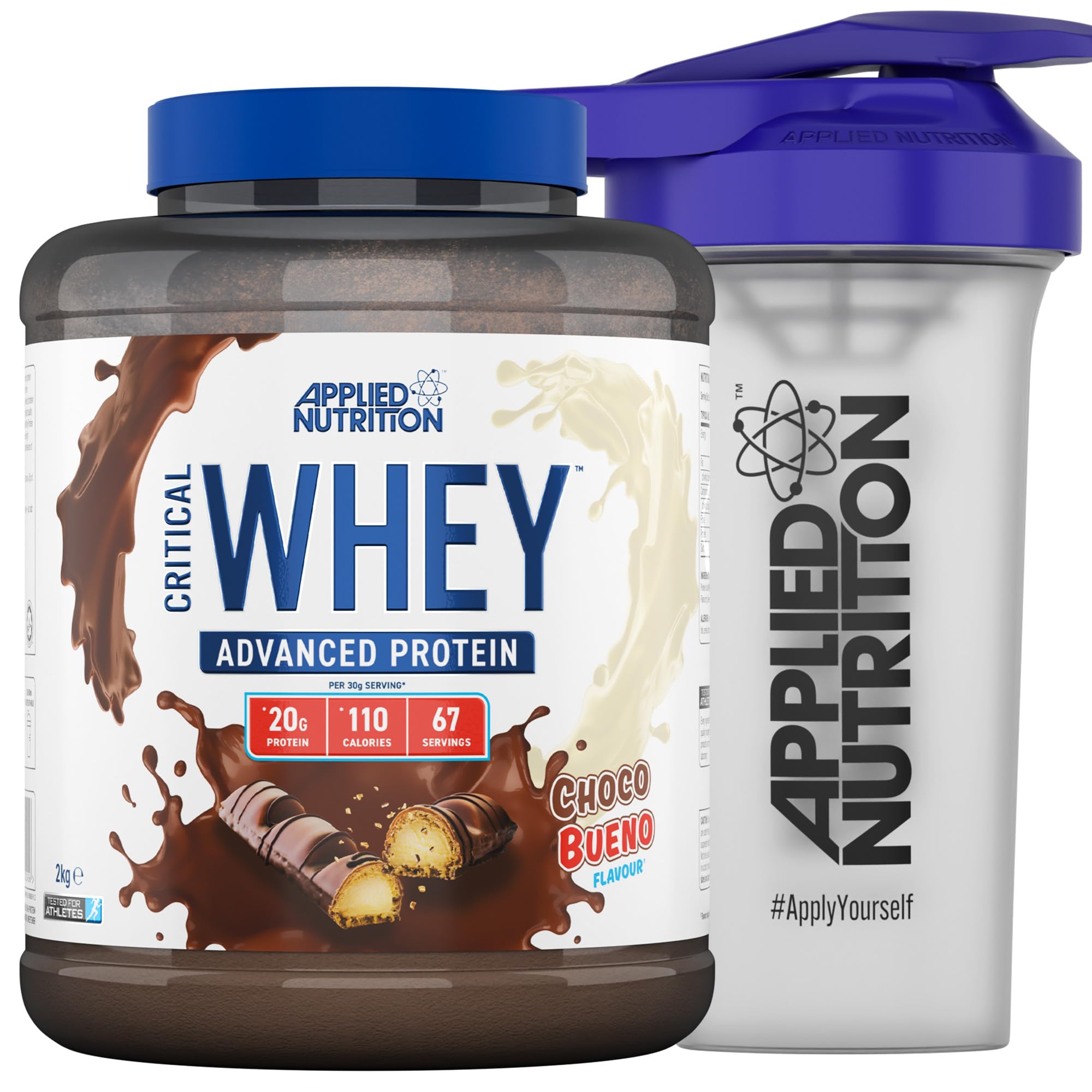 Applied Nutrition Critical Whey Protein Powder 2kg - High Protein Powder, Protein Milkshake, Muscle Building Supplement with BCAAs & Glutamine (2kg - 67 Servings) (Carrot Cake)