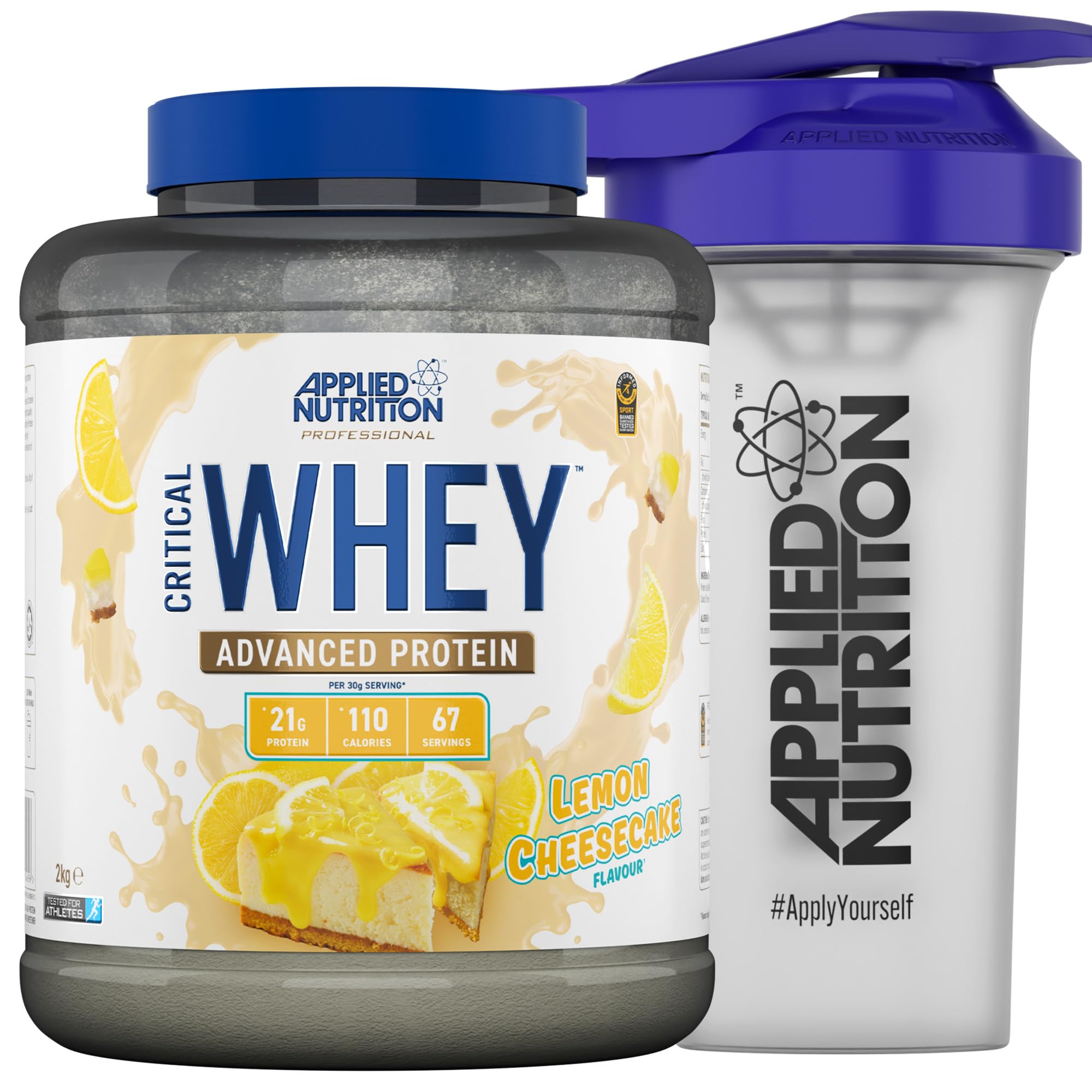 Applied Nutrition Critical Whey Protein Powder 2kg - High Protein Powder, Protein Milkshake, Muscle Building Supplement with BCAAs & Glutamine (2kg - 67 Servings) (Carrot Cake)