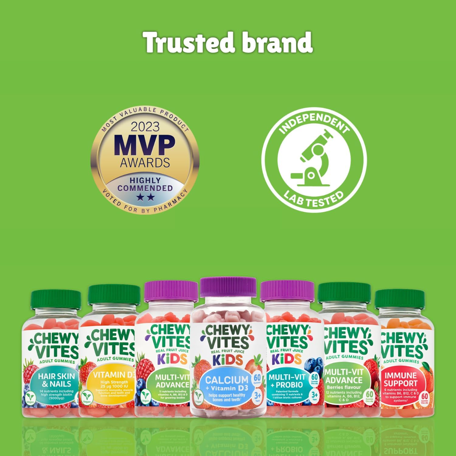 Chewy Vites Kids | Multi-Vit & Probio 60 Gummy Vitamins | 11 Essential Nutrients| 1 Billion Cultures |2 Months Supply | Real Fruit Juice | Vegan | 3 Year+