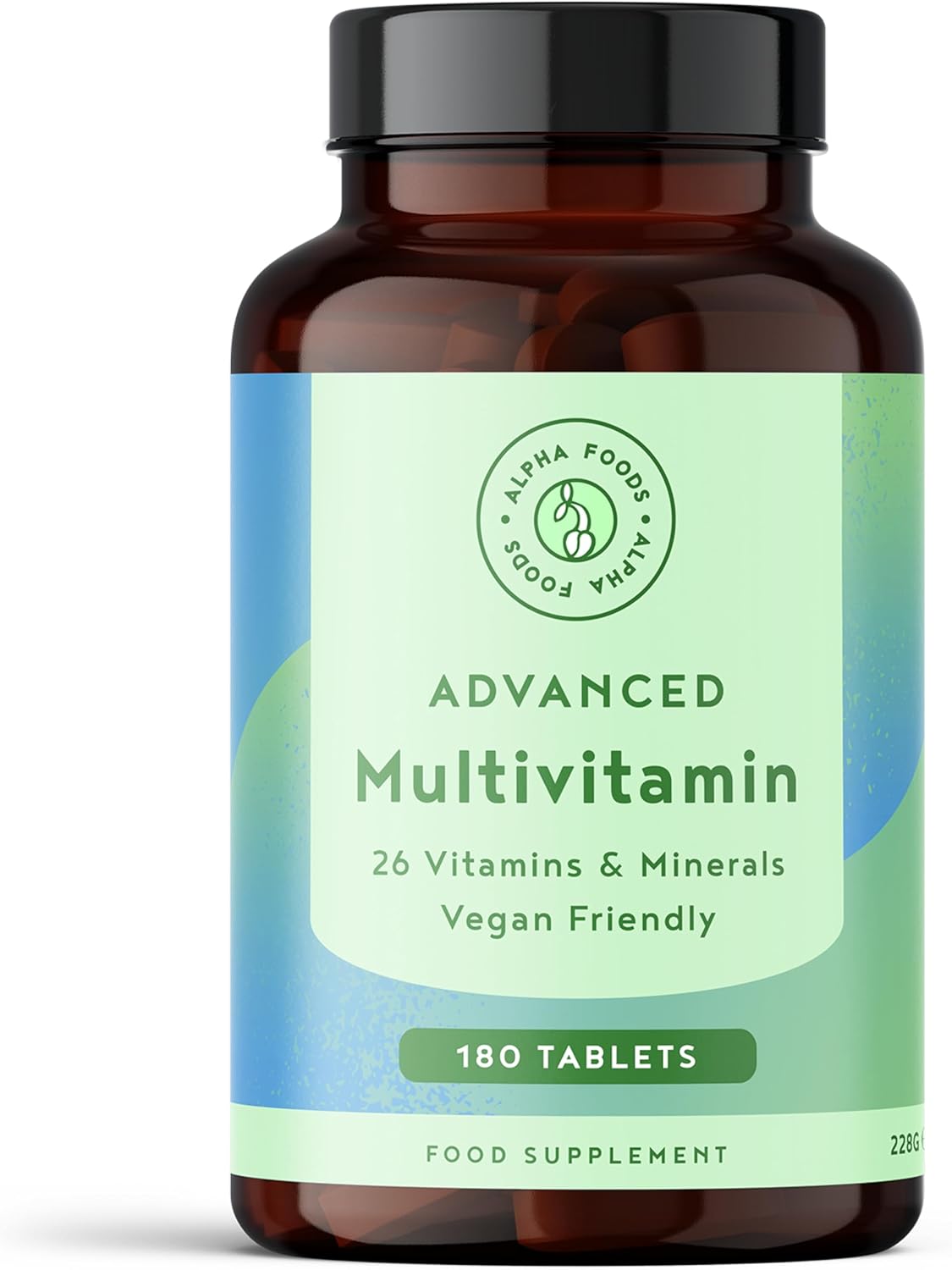 Multivitamins & Minerals - 180 Vegan Multivitamin Tablets for Men and Women - 26 Essential Active Vitamins & Minerals with Vitamin D, B12, VIT C, Magnesium and Zinc - Made in The UK - Alpha Foods