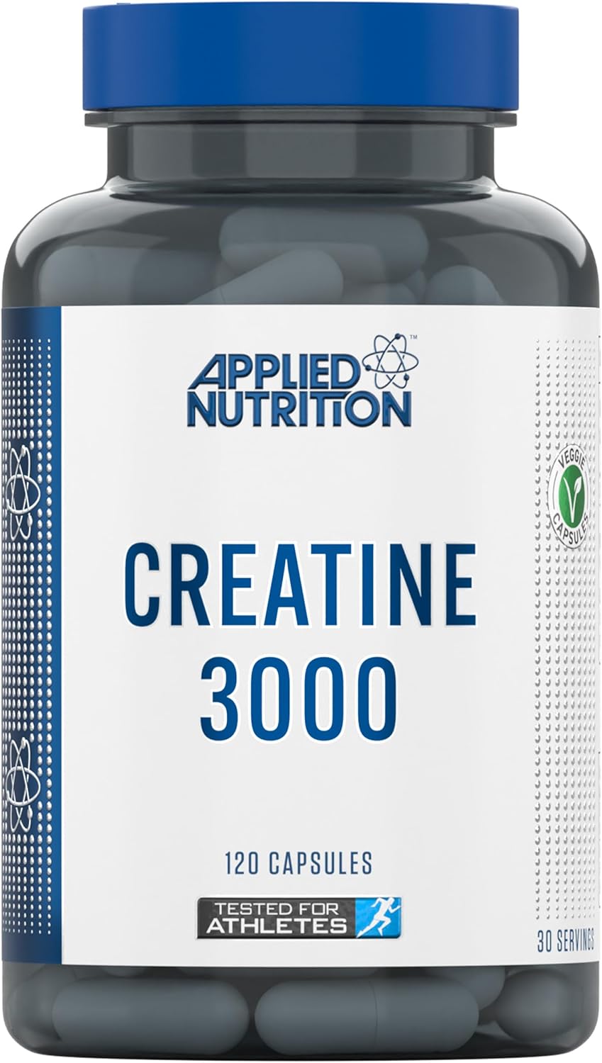 Applied Nutrition Creatine 3000 - Creatine Monohydrate Capsules 3000mg Per Serving, High Strength Supplement, Increases Physical Performance (120 Capsules - 30 Servings) (New)