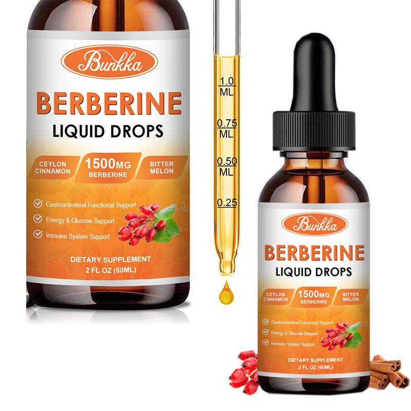 60ML Berberine Supplement, 1500Mg Organic Liquid Drops Dietary Supplement