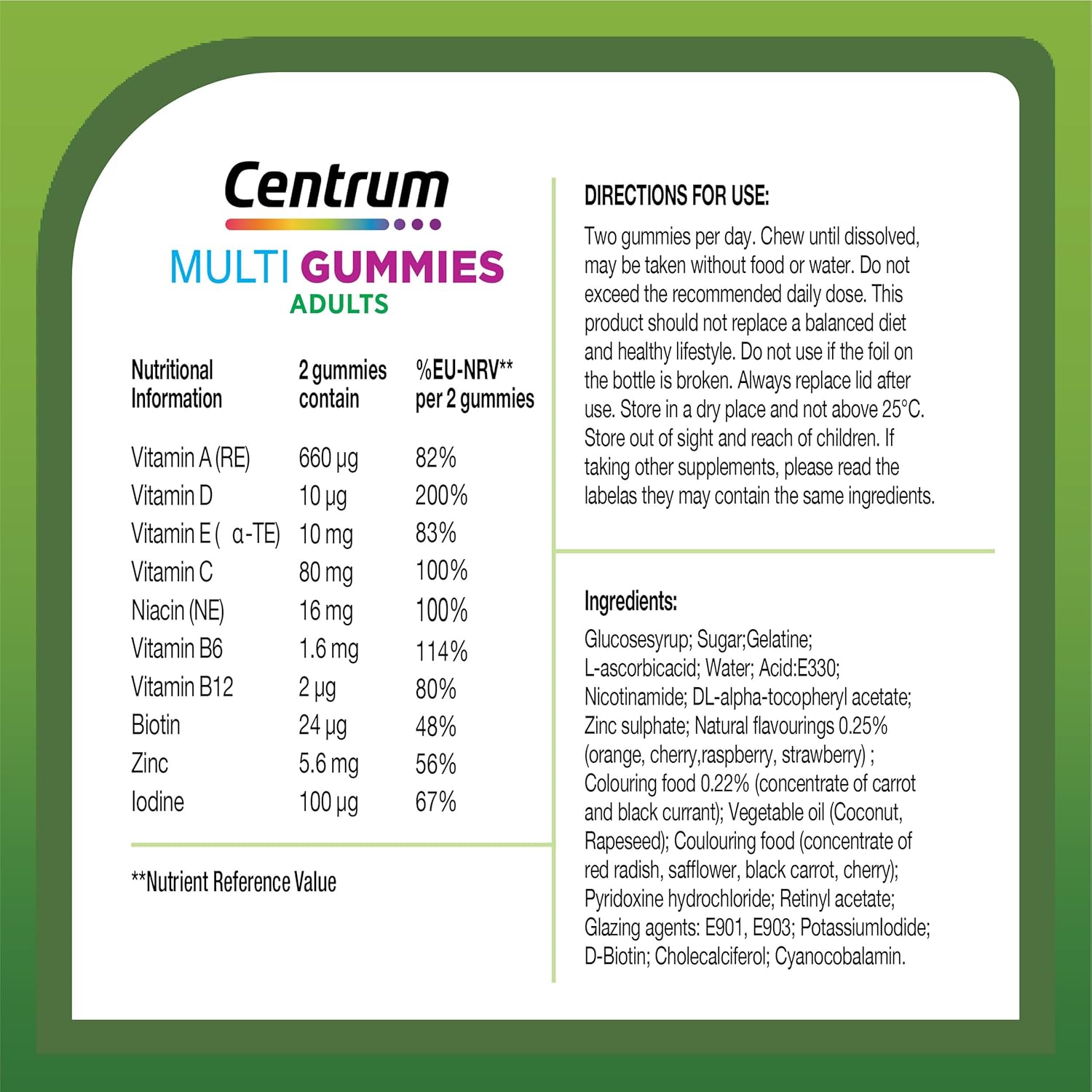 Centrum MultiGummies, Multivitamin Gummies for Men and Women, Cherry, 30 Tablets, Berry & Orange Natural Fruit Flavouring, includes Essential Vitamins C, D & B12