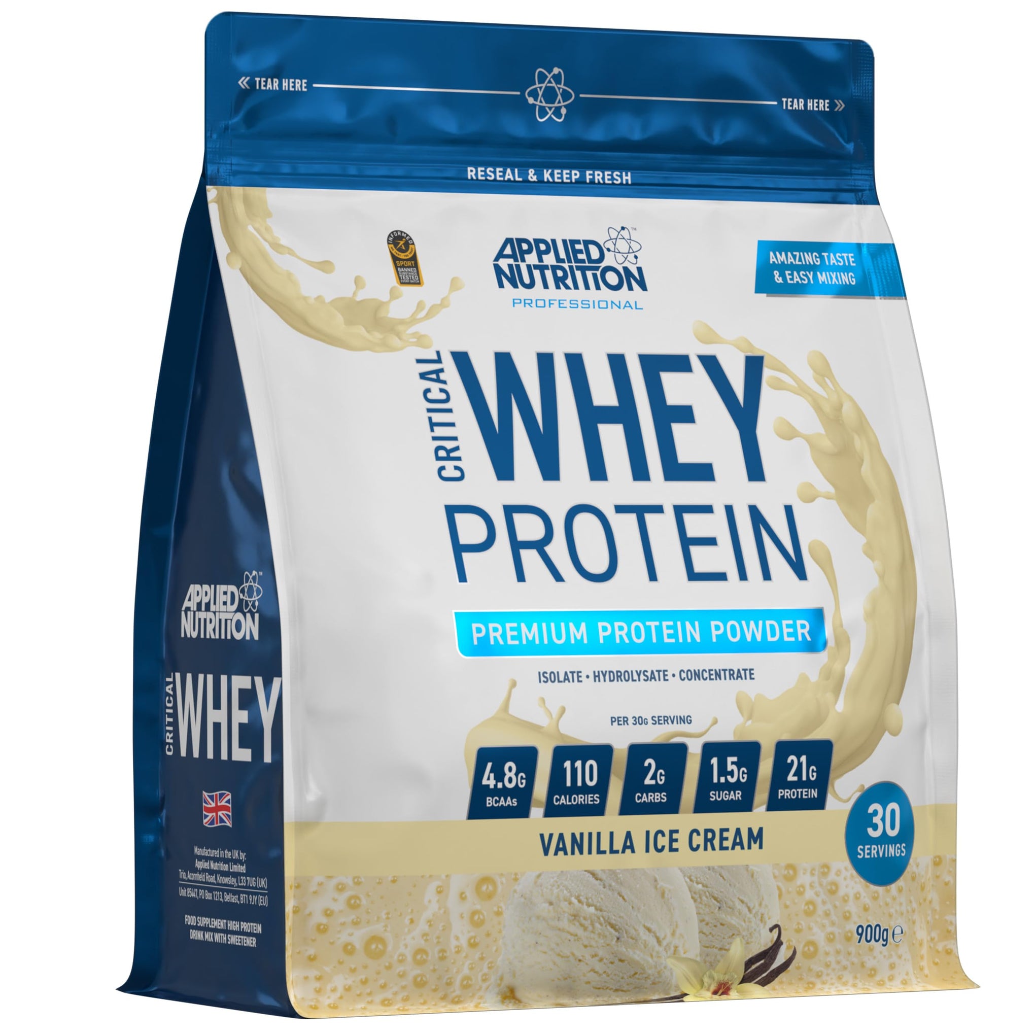 Applied Nutrition Critical Whey Protein Powder 2kg - High Protein Powder, Protein Milkshake, Muscle Building Supplement with BCAAs & Glutamine (2kg - 67 Servings) (Carrot Cake)