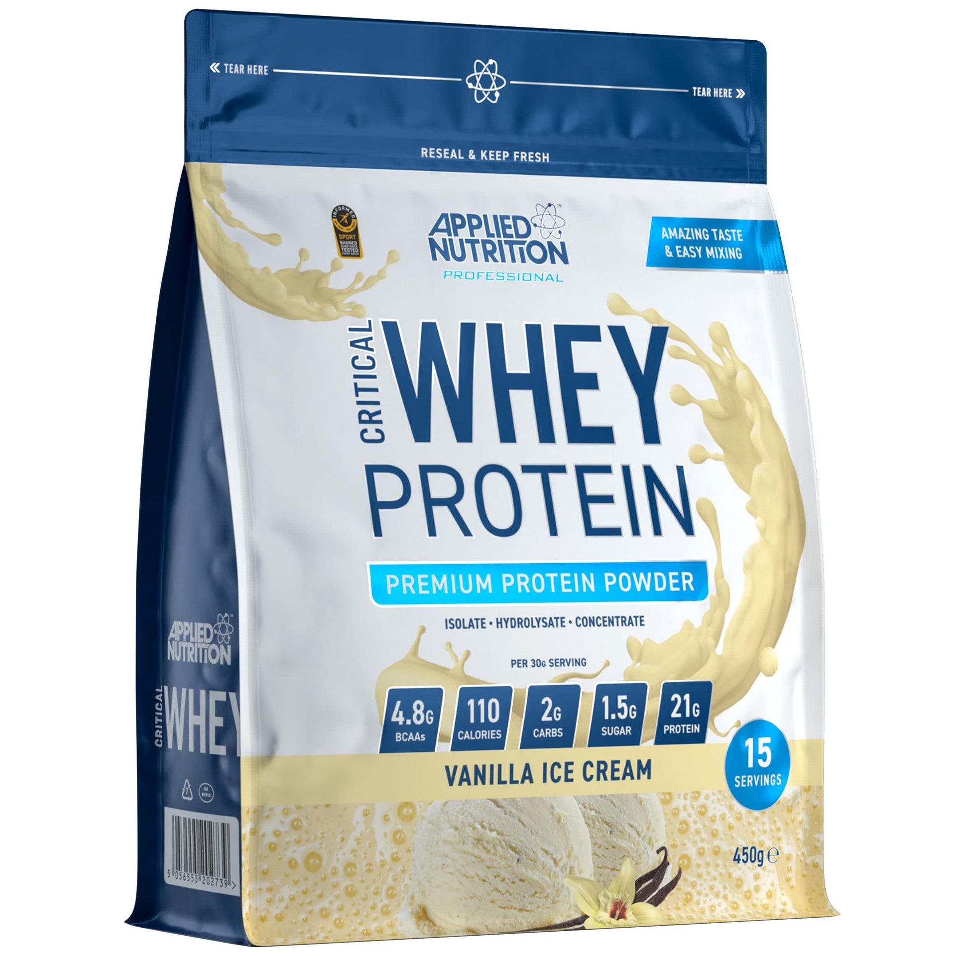 Applied Nutrition Critical Whey Protein Powder 2kg - High Protein Powder, Protein Milkshake, Muscle Building Supplement with BCAAs & Glutamine (2kg - 67 Servings) (Carrot Cake)