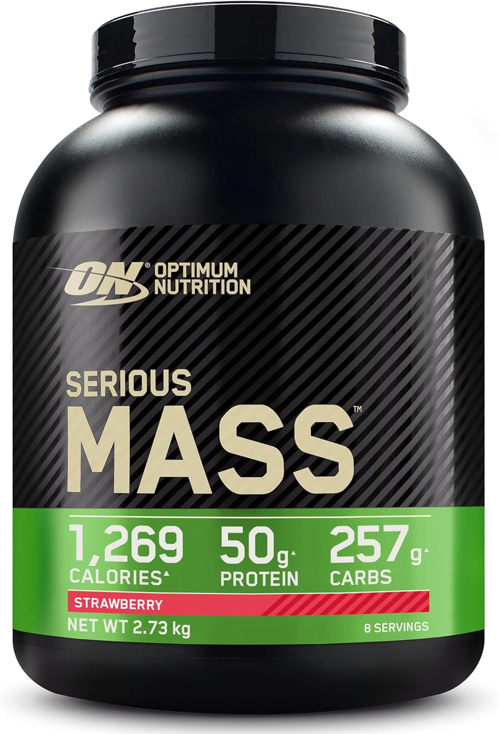 Optimum Nutrition Serious Mass Protein Powder High Calorie Mass Gainer with Vitamins, Creatine and Glutamine, Strawberry, 8 Servings, 2.73 kg, Packaging May Vary