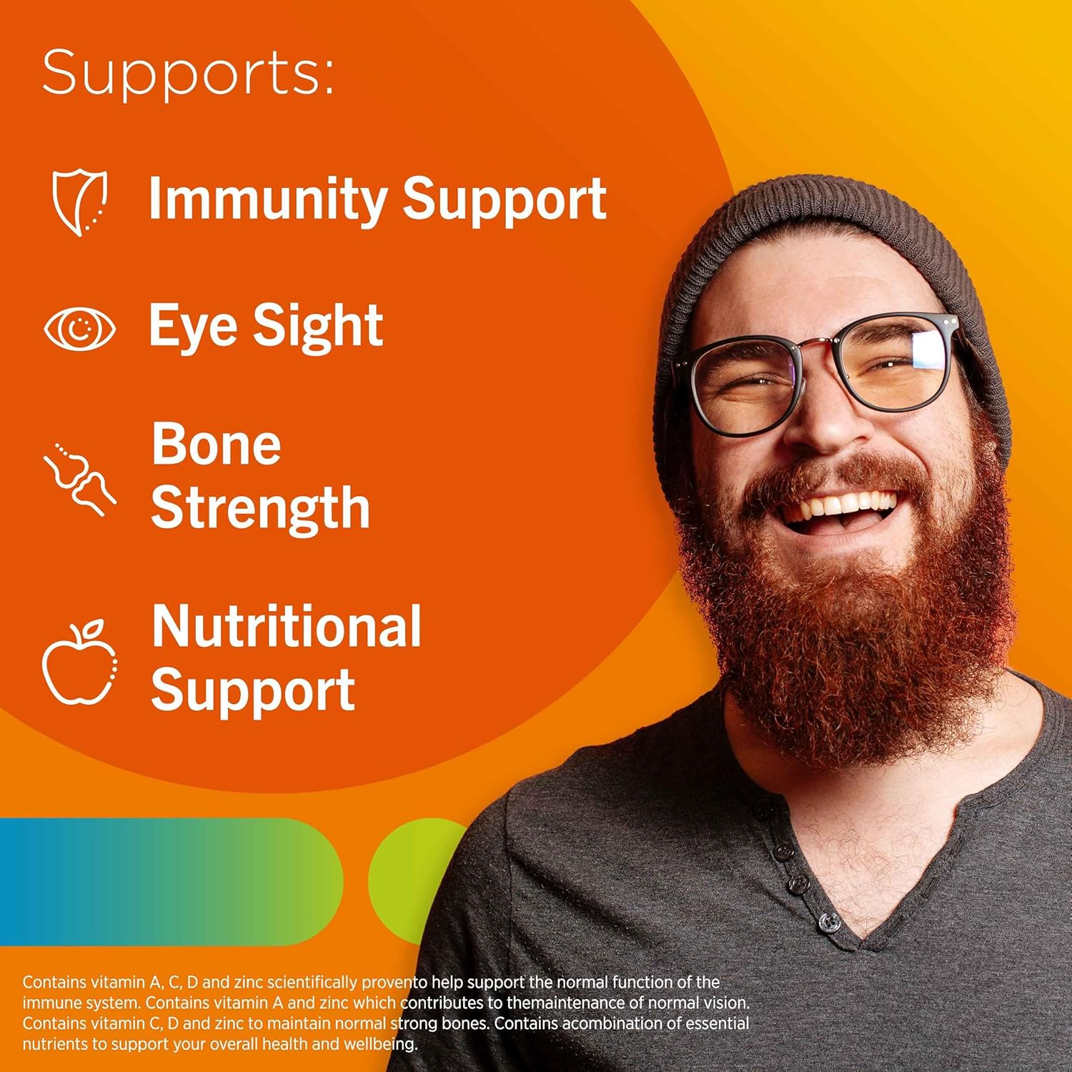 Centrum MultiGummies Immunity Support, Multivitamin Gummies for Men and Women, 60 Gummies, Orange Flavour (Packaging may vary)