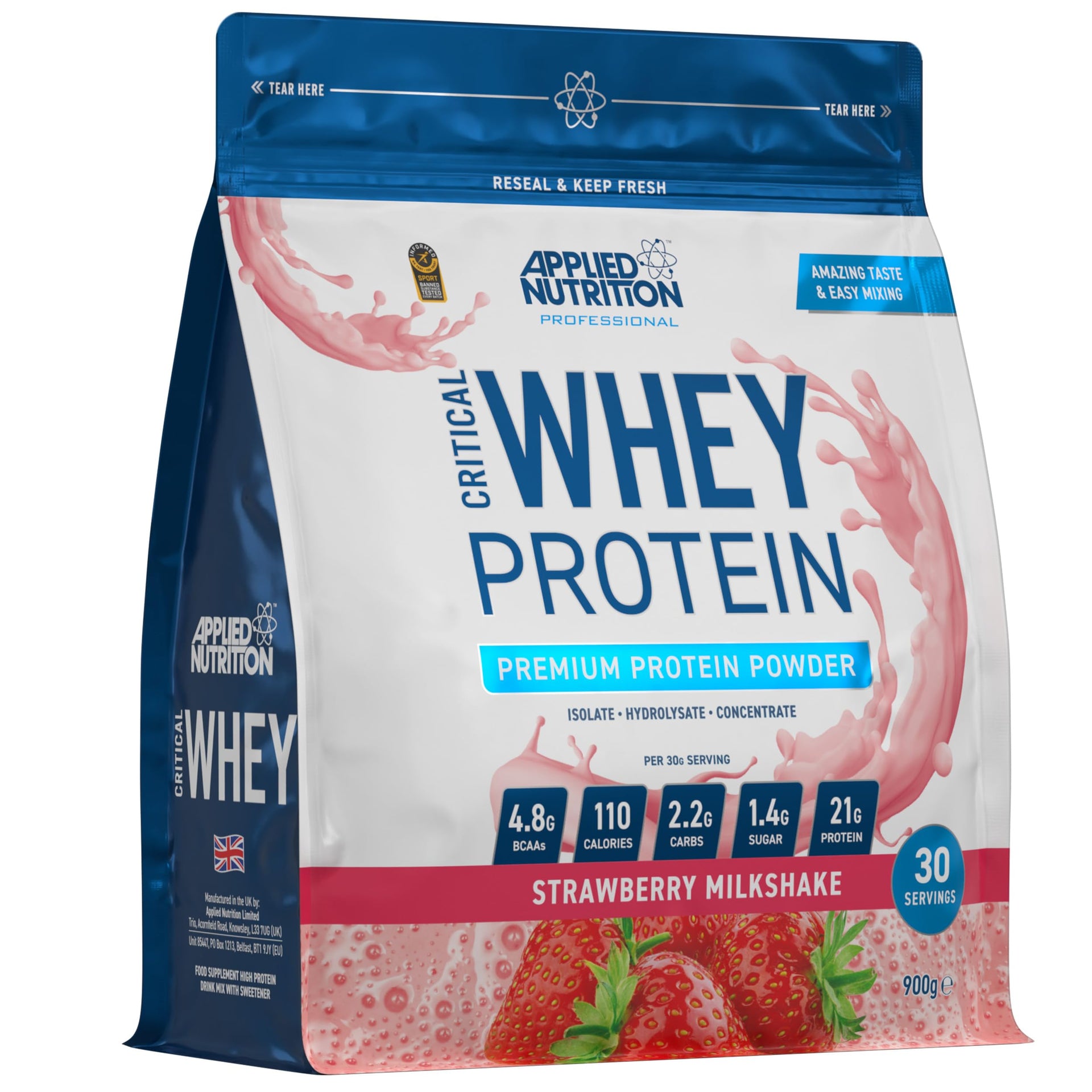 Applied Nutrition Critical Whey Protein Powder 2kg - High Protein Powder, Protein Milkshake, Muscle Building Supplement with BCAAs & Glutamine (2kg - 67 Servings) (Carrot Cake)